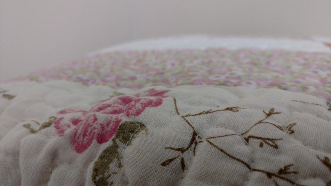Bedding Cottage Floral Patchwork Quilted Coverlet Bedspread Set