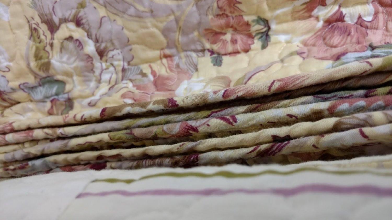 Bedding Cottage Floral Patchwork Quilted Coverlet Bedspread Set