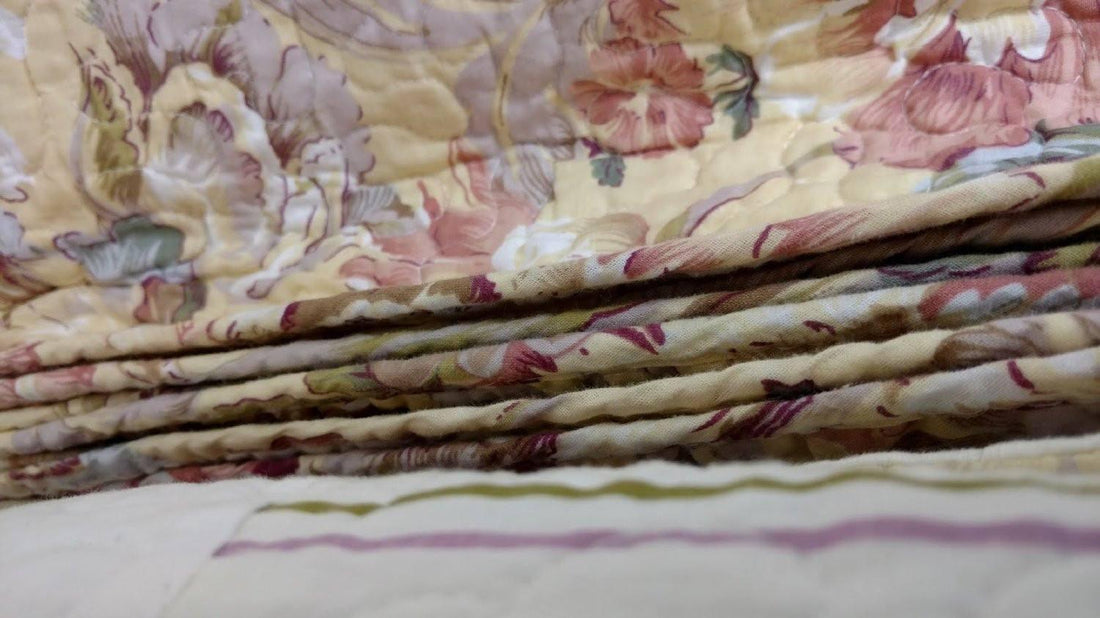 Bedding Cottage Floral Patchwork Quilted Coverlet Bedspread Set