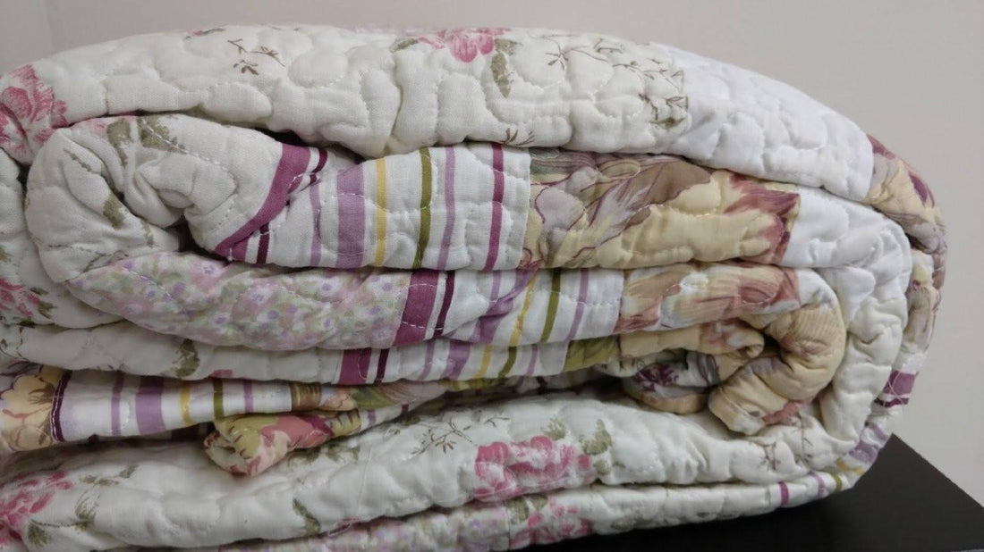 Bedding Cottage Floral Patchwork Quilted Coverlet Bedspread Set