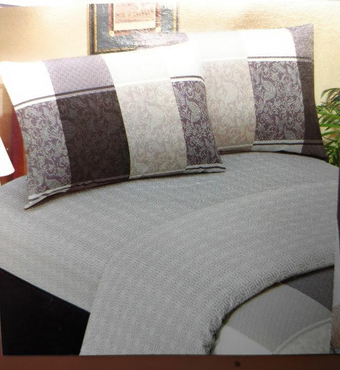 Grey Floral Paisley Bedding Fitted Flat Sheet Pillowcase Set