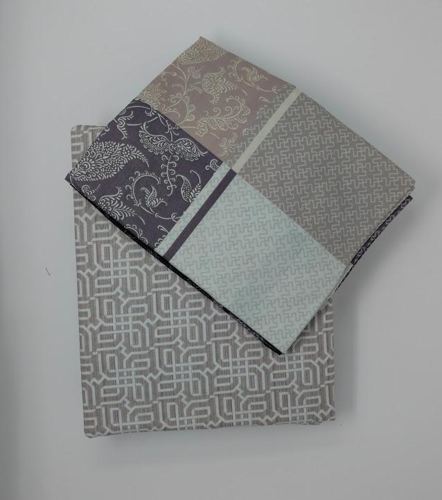 Grey Floral Paisley Bedding Fitted Flat Sheet Pillowcase Set