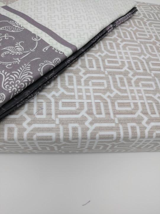 Grey Floral Paisley Bedding Fitted Flat Sheet Pillowcase Set