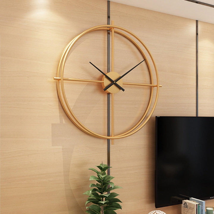 Vintage Metal Wall Clock Modern European Round Home Decor